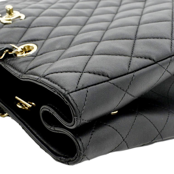 CHANEL Large Classic Shopping Quilted Leather Tote Bag Black