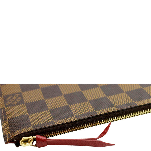 LOUIS VUITTON Felicie Zippered Damier Ebene Insert Pouch Brown