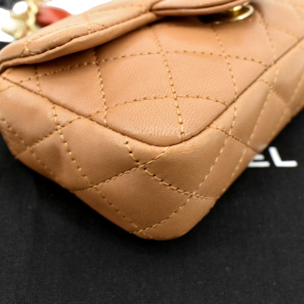 CHANEL Marine Charms Mini Quilted Leather Crossbody Bag Dark Beige