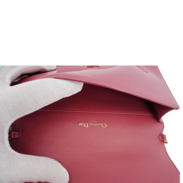 CHRISTIAN DIOR Lady Dior Patent Cannage Leather Chain Pouch Bag Pink