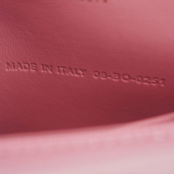 CHRISTIAN DIOR Lady Dior Patent Cannage Leather Chain Pouch Bag Pink