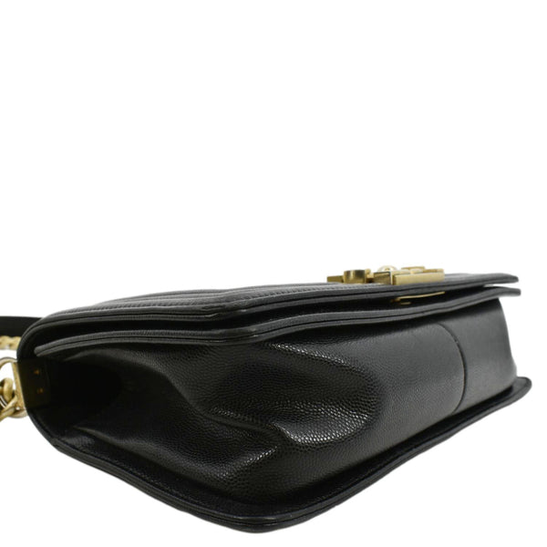 CHANEL Medium Boy Flap Caviar Quilted Leather Shoulder Bag Black