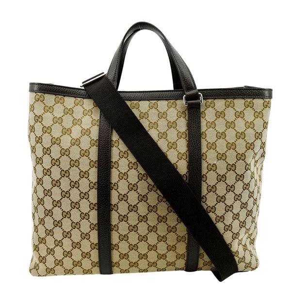 GUCCI GG Supreme Canvas Shopping Tote Bag Beige 449169
