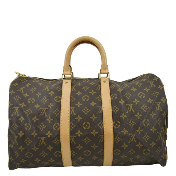 LOUIS VUITTON Keepall 45 Monogram Canvas Travel Bag Brown