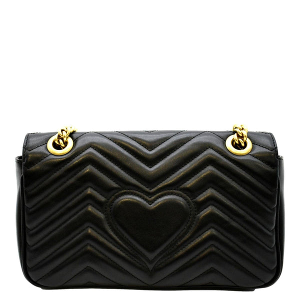 GUCCI GG Marmont Small Matelasse Leather Crossbody Bag Black 443497