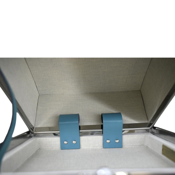 TIFFANY & CO Globe Trotter Leather Trunk Shoulder Bag Blue