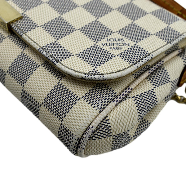 LOUIS VUITTON Favorite MM Damier Azur Crossbody Bag White