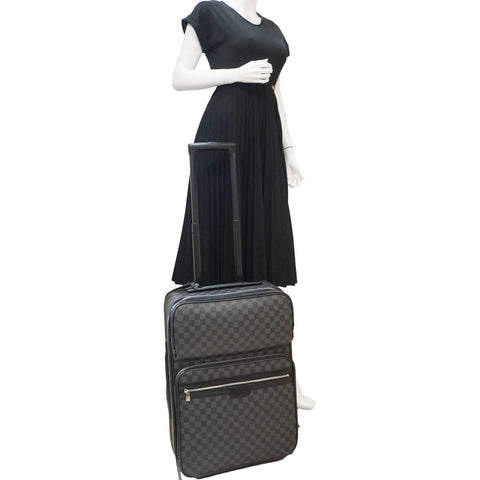 LOUIS VUITTON Pegase 55 Damier Graphite Business Suitcase Travel Bag Black