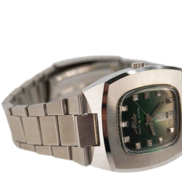 MIDO Rare 1849 Men's Stainless Steel Swiss Automatic Watch Green Dial 37MM