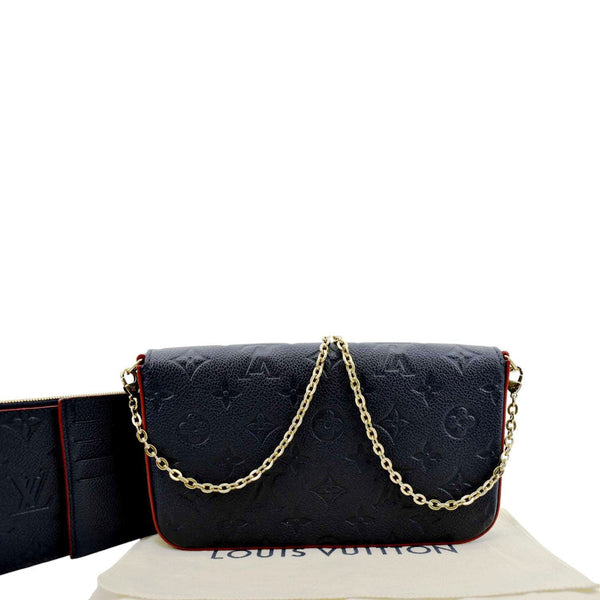 LOUIS VUITTON Felicie Monogram Empreinte Pochette Crossbody Bag Blue