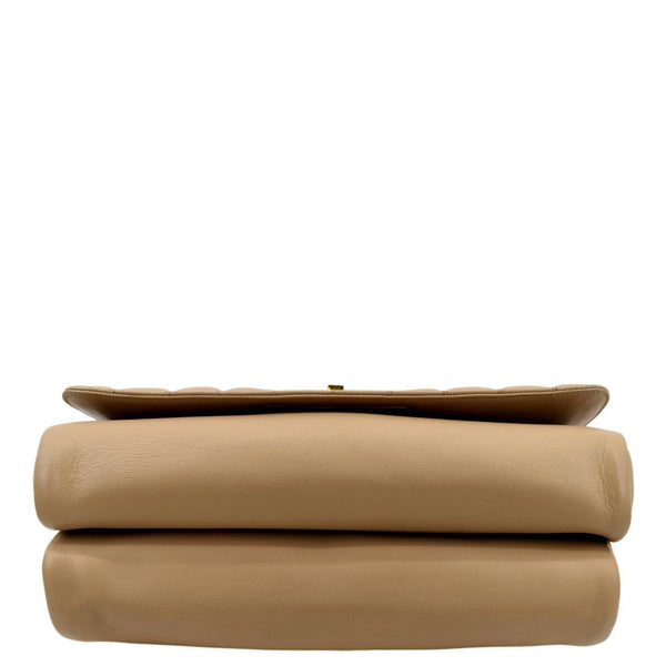 FENDI Claudia Pequin Embossed Leather Crossbody Bag Beige