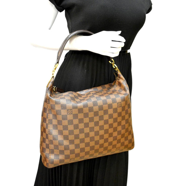 LOUIS VUITTON Portobello PM Damier Ebene Shoulder Bag Brown