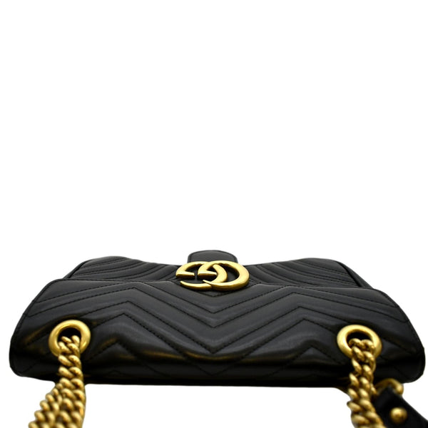 GUCCI GG Marmont Small Matelasse Leather Crossbody Bag Black 443497