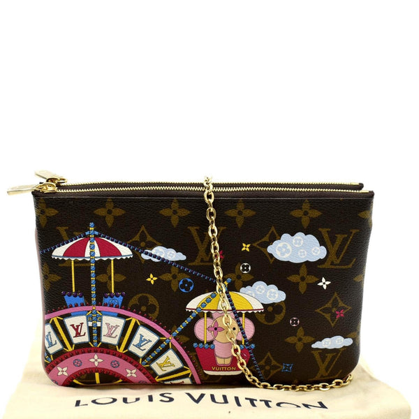 LOUIS VUITTON Vivienne Pochette Monogram Canvas Chain Crossbody Bag Brown