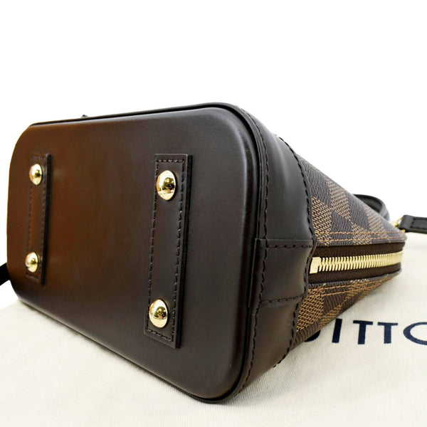 LOUIS VUITTON Alma BB Damier Ebene Satchel Crossbody Bag Brown