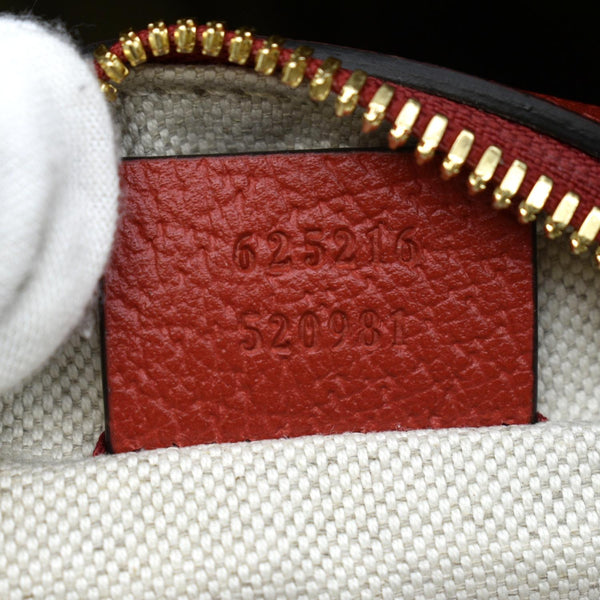 GUCCI Ophidia Apple Round GG Supreme Monogram Canvas Crossbody Bag Red 625216