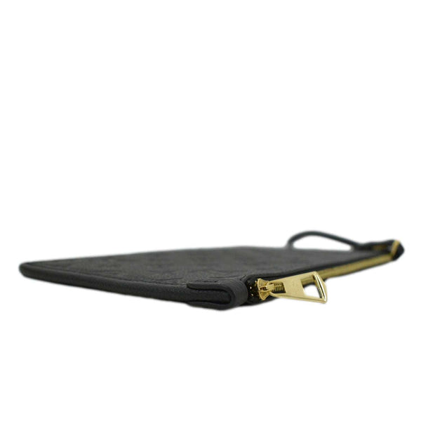 LOUIS VUITTON Neverfull Empreinte Monogram Pochette Wristlet Pouch Black