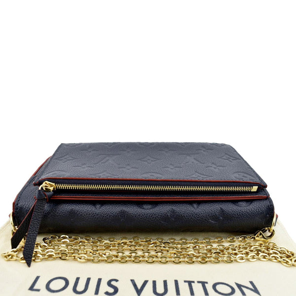 LOUIS VUITTON Felicie Monogram Empreinte Pochette Crossbody Bag Blue