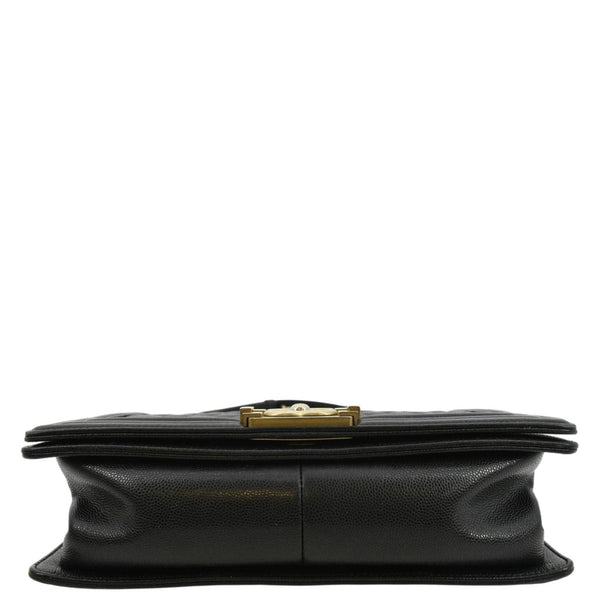 CHANEL Medium Boy Flap Caviar Quilted Leather Shoulder Bag Black