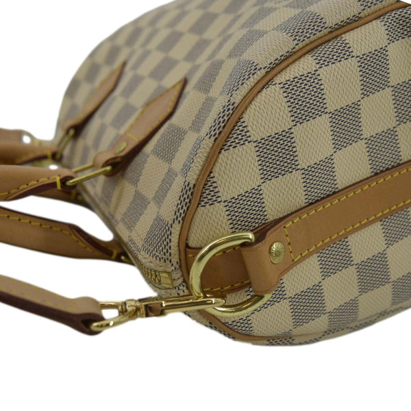 LOUIS VUITTON Speedy 25 Bandouliere Damier Azur Satchel Bag White