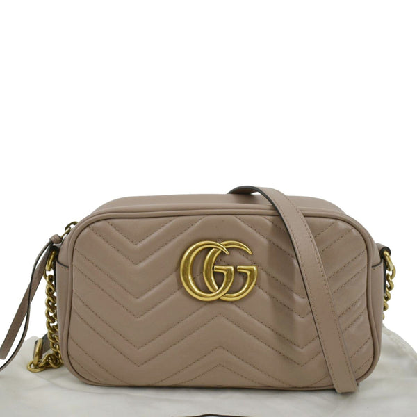 GUCCI GG Marmont Matelasse Leather Crossbody Bag Dusty Pink 447632