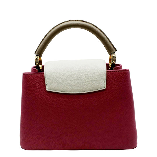 LOUIS VUITTON Capucines BB Leather Satchel Bag Scarlet Red