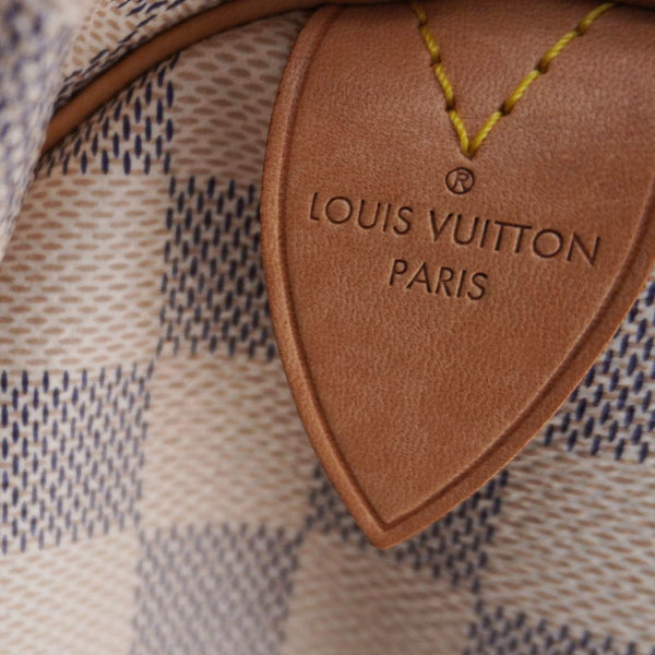 LOUIS VUITTON Speedy 35 Damier Azur Satchel Bag White