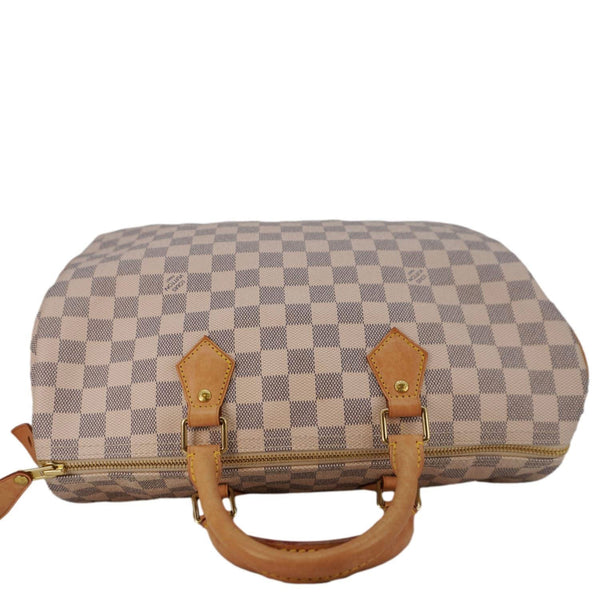 LOUIS VUITTON Speedy 35 Damier Azur Satchel Bag White