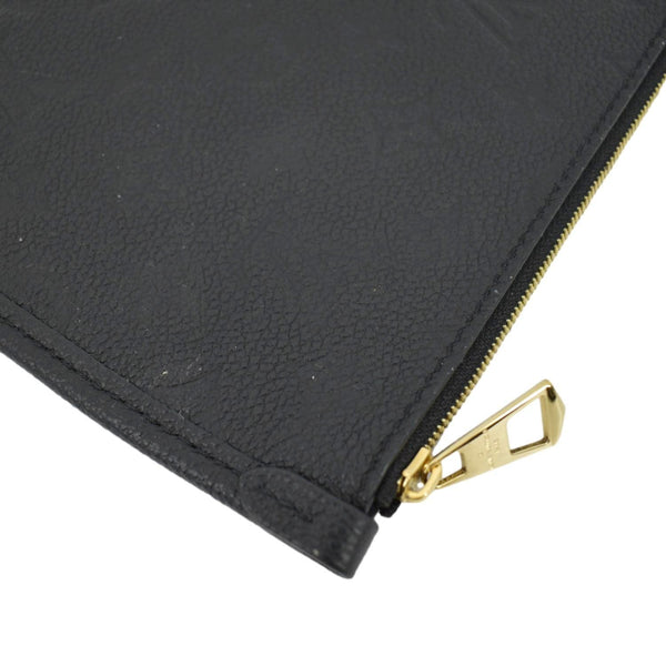 LOUIS VUITTON Neverfull Empreinte Monogram Pochette Wristlet Pouch Black