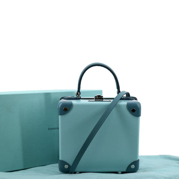 TIFFANY & CO Globe Trotter Leather Trunk Shoulder Bag Blue
