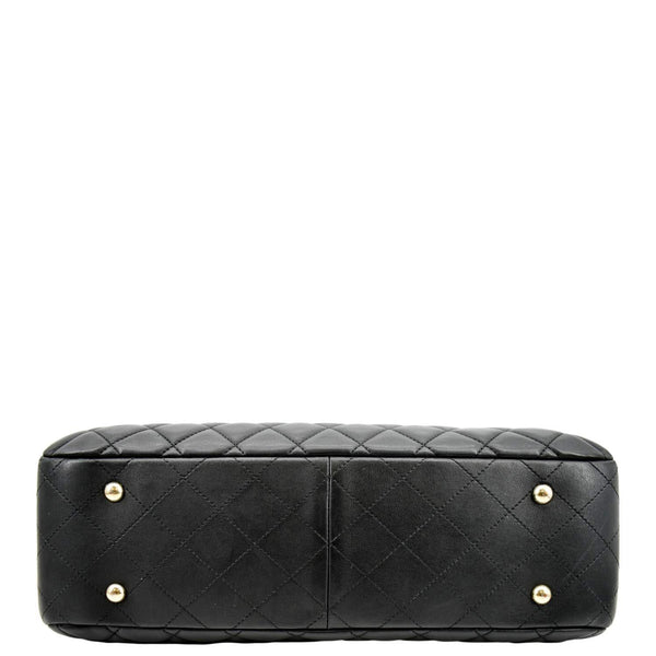 CHANEL Large Classic Shopping Quilted Leather Tote Bag Black