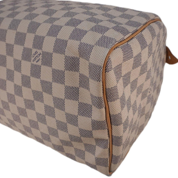 LOUIS VUITTON Speedy 35 Damier Azur Satchel Bag White