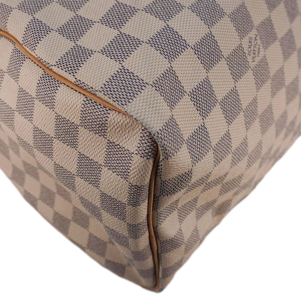 LOUIS VUITTON Speedy 35 Damier Azur Satchel Bag White