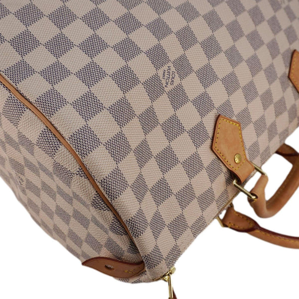LOUIS VUITTON Speedy 35 Damier Azur Satchel Bag White