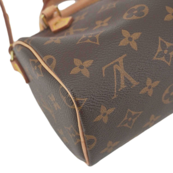 LOUIS VUITTON Nano Speedy Bandouliere Monogram Canvas Crossbody Bag Brown