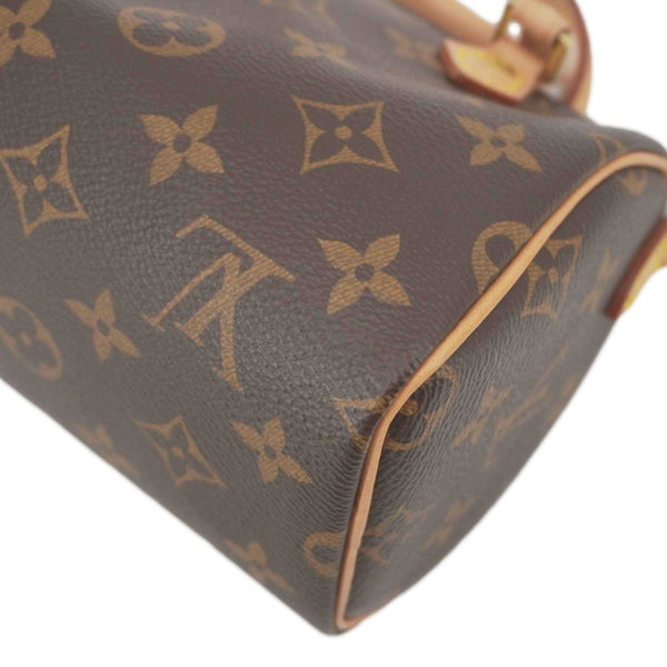 LOUIS VUITTON Nano Speedy Bandouliere Monogram Canvas Crossbody Bag Brown