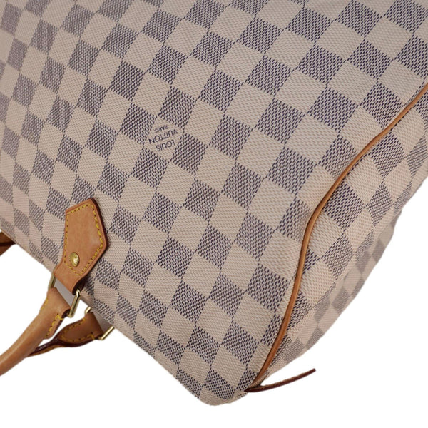 LOUIS VUITTON Speedy 35 Damier Azur Satchel Bag White