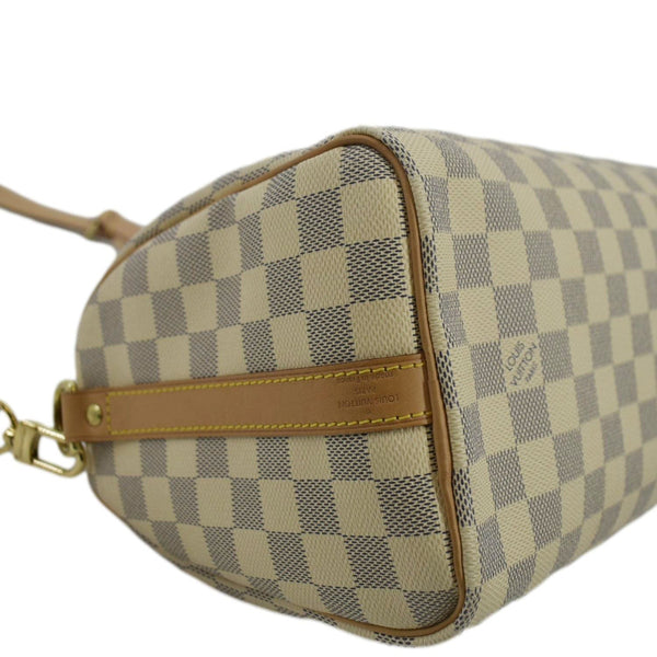 LOUIS VUITTON Speedy 25 Bandouliere Damier Azur Satchel Bag White