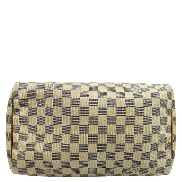 LOUIS VUITTON Speedy 30 Damier Azur Satchel Bag White