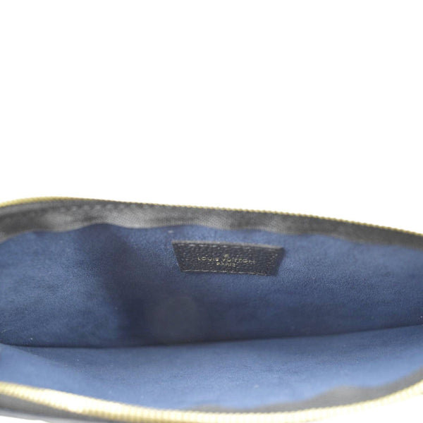 LOUIS VUITTON Neverfull Empreinte Monogram Pochette Wristlet Pouch Black
