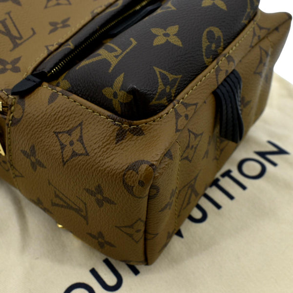 LOUIS VUITTON Palm Springs Mini Monogram Reverse Canvas Backpack Bag Brown