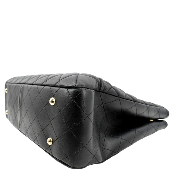 CHANEL Large Classic Shopping Quilted Leather Tote Bag Black