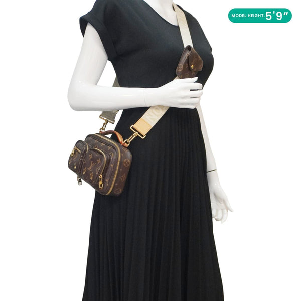 Louis Vuitton Utility Monogram Crossbody Bag Brown - Model Wearing