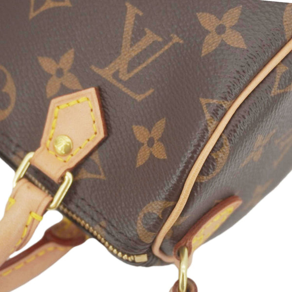 LOUIS VUITTON Nano Speedy Bandouliere Monogram Canvas Crossbody Bag Brown