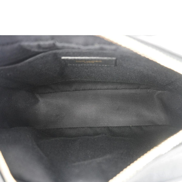 Yves Saint Laurent Lou Grained Leather Camera Crossbody Bag - Open Bag View