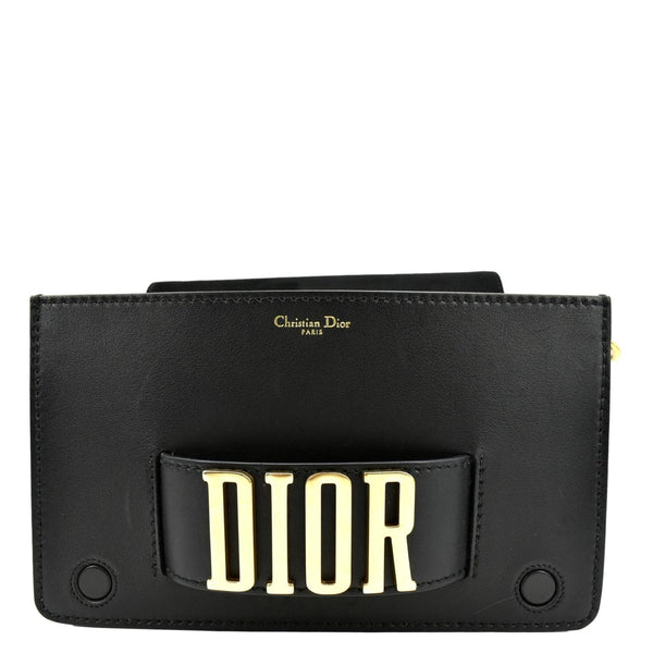 CHRISTIAN DIOR Dio(r)evolution Flap Calfskin Crossbody Bag Black