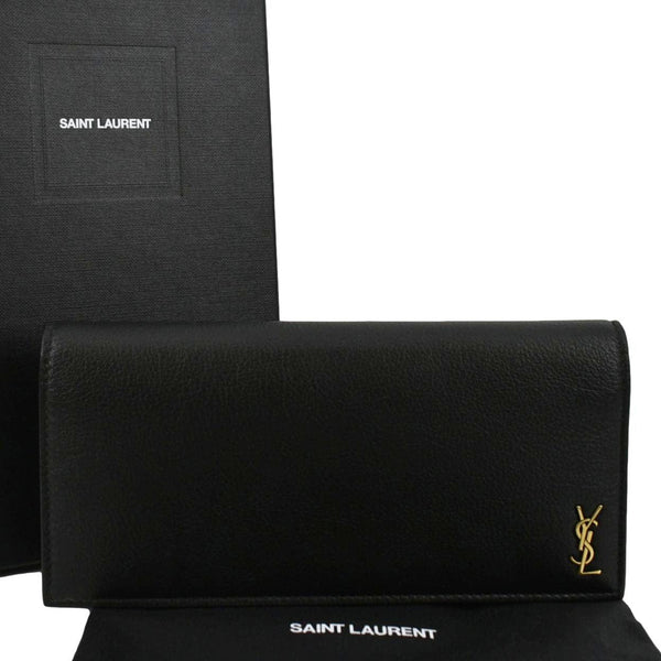 YVES SAINT LAURENT Flap Leather Wallet Black