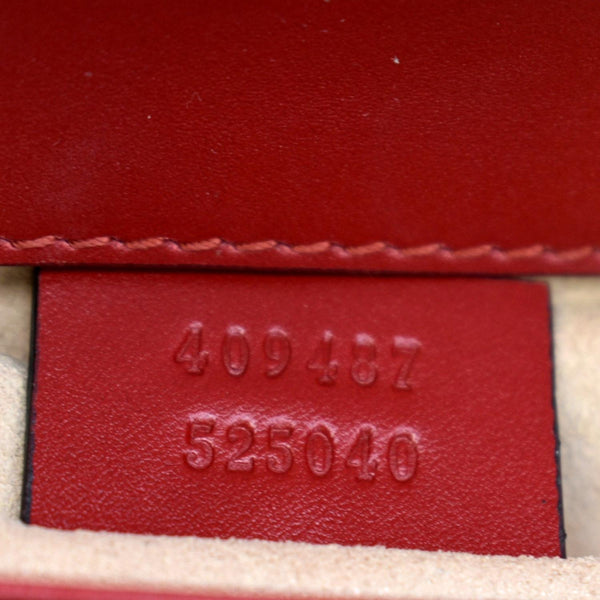 GUCCI Signature Padlock Leather Top Handle Shoulder Bag Red 409487