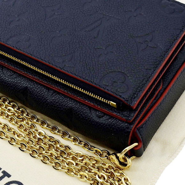 LOUIS VUITTON Felicie Monogram Empreinte Pochette Crossbody Bag Blue