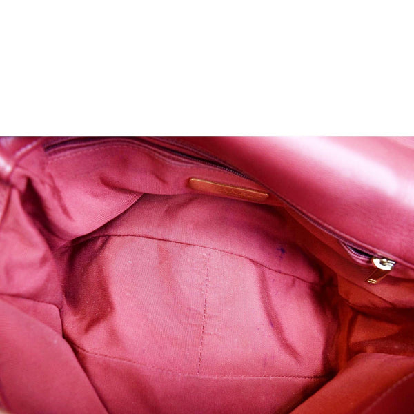 CHANEL 19 Quilted Lambskin Leather Flap Shoulder Bag Red